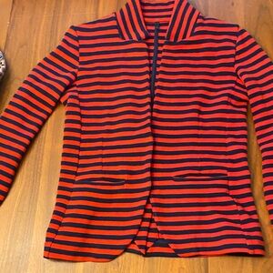 United Colors Of Benetton Red and Navy Blue Striped Knot Blazer
